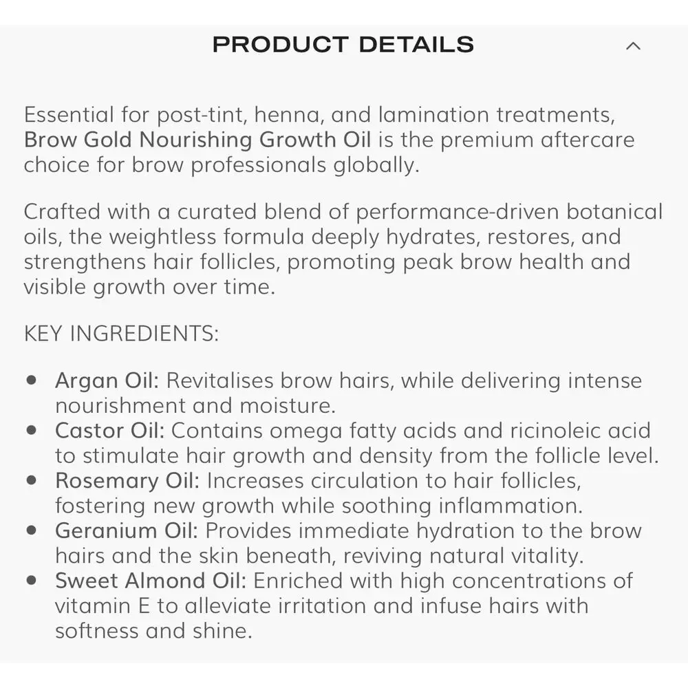 Brow Code Brow Gold Nourishing Growth Oil Regrow Eyebrows New in Box